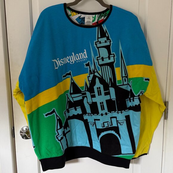 NWT Disney Parks Disneyland Resort Castle Allover Print Reversible Sweatshirt